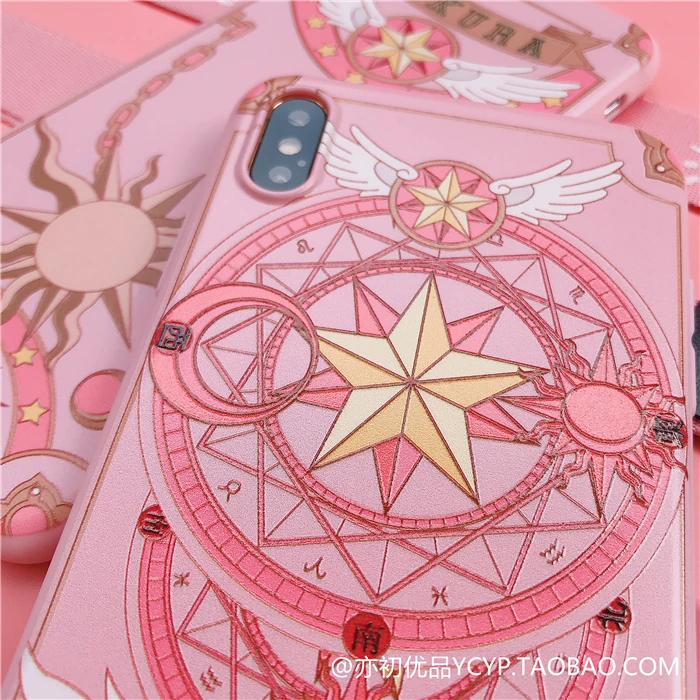 Для iphone 11 pro Max Cardcaptor Sakura Чехол+ пленка для экрана из закаленного стекла для iphone X XS XR XS Max 7 8plus 6S plus чехол+ ремни