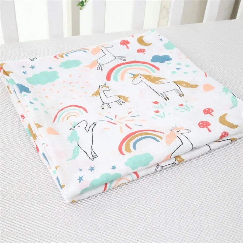 Baby Blanket Muslin Wrap Newborn Swaddles Plat Mat Baby Photography Blankets Mantas De Bebes Infant Stroller Cover 115*115cm - Color: 25