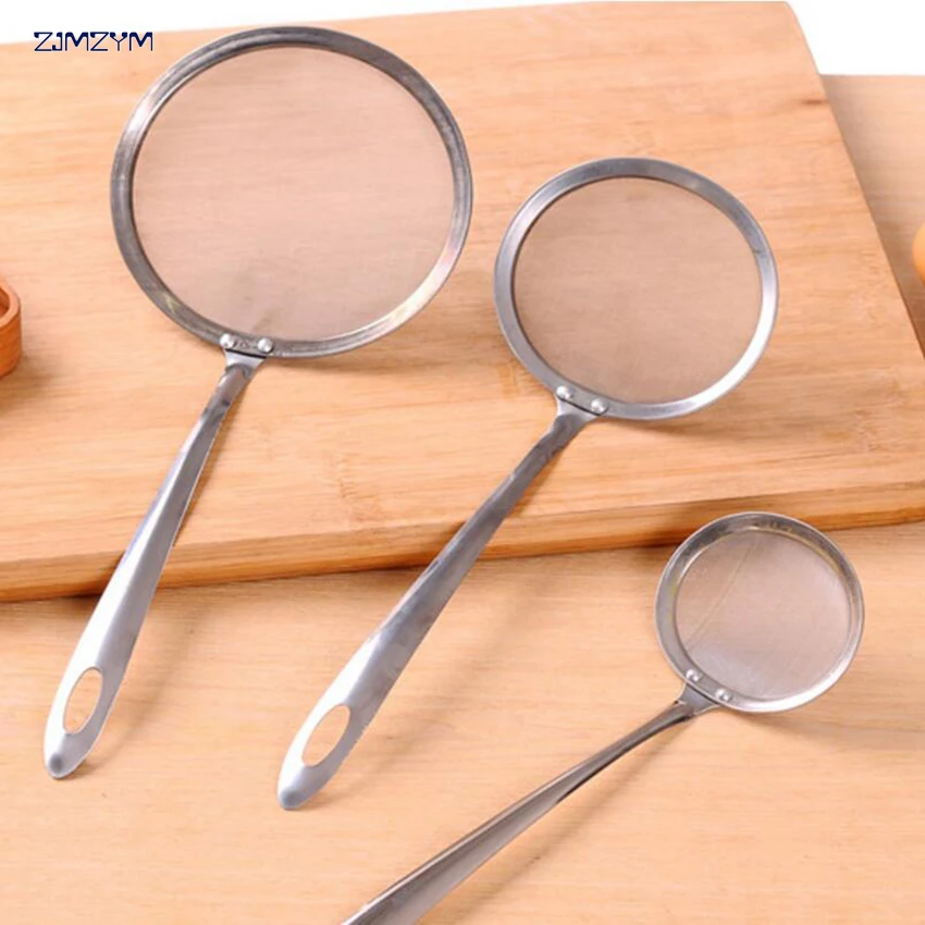 

Stainless Steel Wire Fine Mesh Oil Strainer High Quality Flour Sifter Sieve Colanders Kitchen Tools three sizes