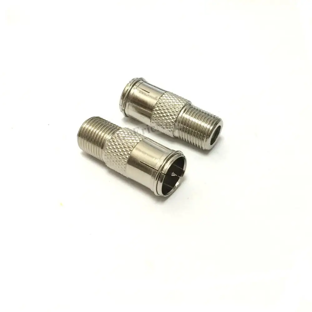 

2 pcs F Type Quick Plug RF Coax Coaxial Cable Adapter Connector - Male to Female M/F