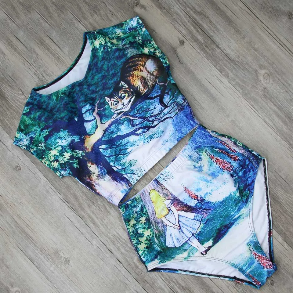 

High waist Bikini Set Swimwear Push-Up Padded Geometric Print Bra Swimsuit maillot de bain femmal 2019