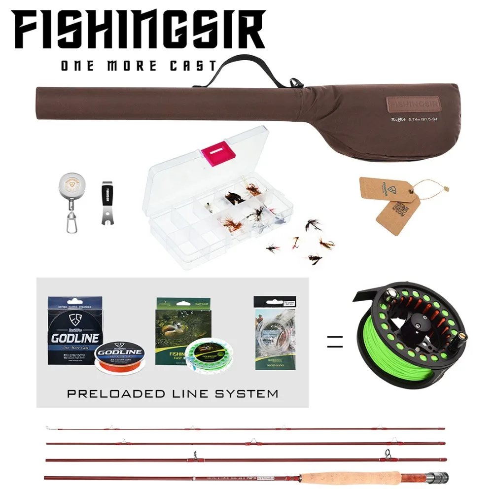 

FISHINGSIR Fly Fishing Rod and Reel Combos Fly Poles and Reels Set Anglers Fly Fishing Outfit Complete Starter Full Kit