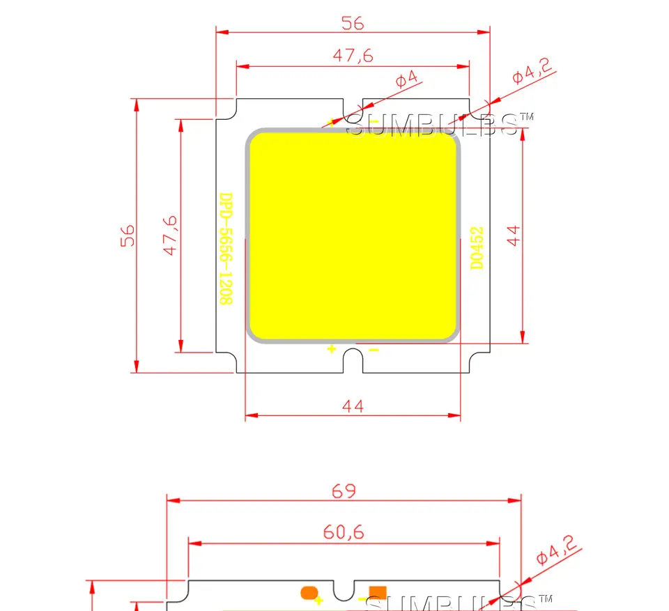 69x69MM 30W Square LED COB Light DC36-40V Super Bright Warm Pure White LED Chip Lighting Bulbs for Panel Flood Light (1)