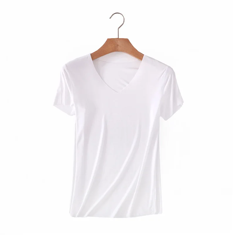 Alitayaa Women Short Sleeve T-Shirt V-Neck Button Loose Solid Color Shirts
