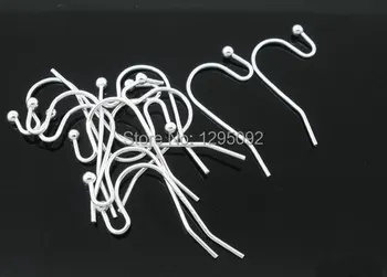 

200Pcs Silver Plated Ear Wire Hooks Earrings Jewelry Making DIY Charms Component Wholesales 21x12mm