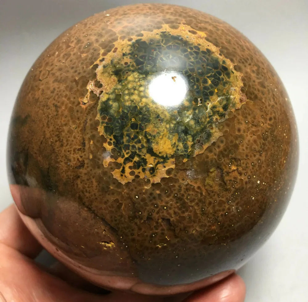 

1738g NATURAL OCEAN JASPER QUARTZ CRYSTAL BALL HEALING stones crystal
