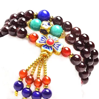 

Grade A 7mm Natural Garnet Beaded Bracelets Fine Gemstone Beads Muti-layer Bracelets Jewelry For Woman Gifts Can Drop Shipping