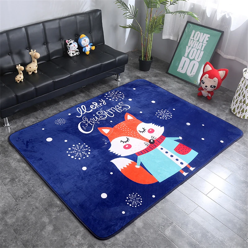 Padrão dos Desenhos Animados do Bebê Esteira de Jogo Sala de Crianças Decoração para Casa Animais Raposa Coelho Veados Criança Rastejando Cobertor Tapete Nórdico 195*145cm 14 Cheap Tapetes de jogo