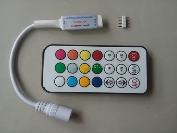 

DC5V MINI 21key-RF led pixel controller;WS2811//WS2812B/TM1804/TM1809/INK1003/ICS1903,1024pixels controlled;63kinds of effects