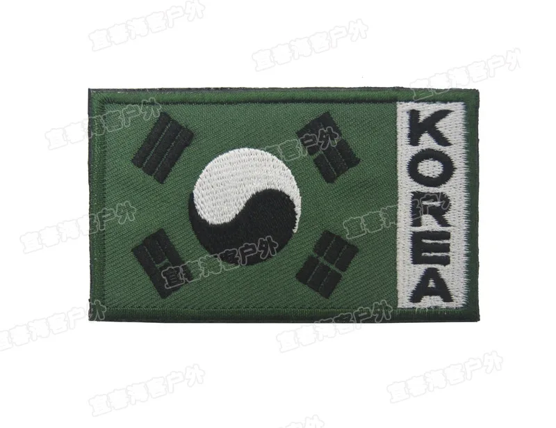 Корейская флаг, нашивка с надписью, Флаг Южной Кореи, тактический значок, вышитая полосатая одежда, нашивка для курток - Цвет: 3
