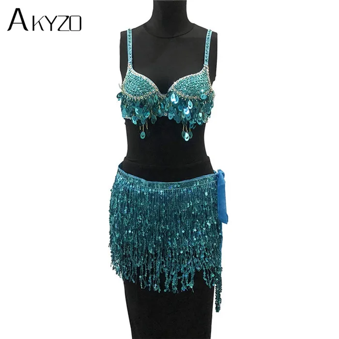 AKYZO, сексуальные вечерние платья с блестками и кисточками, женское роскошное шикарное платье с открытой спиной, одежда для ночного клуба, 2 предмета, короткое платье - Цвет: Небесно-голубой