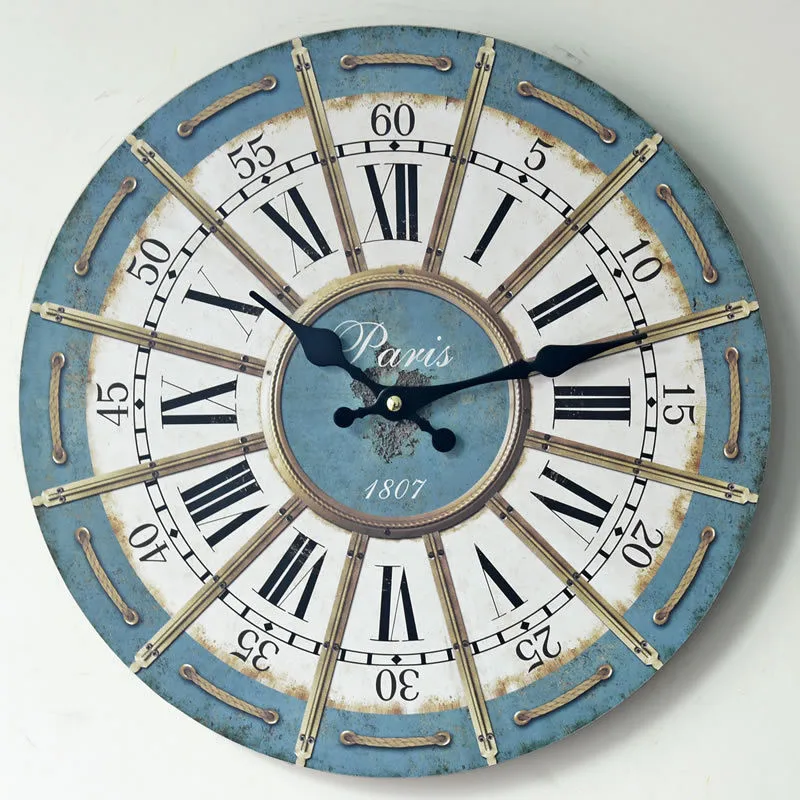 Classic Pastoral Wooden Wall Clocks Decorative Wall Hanging Clock