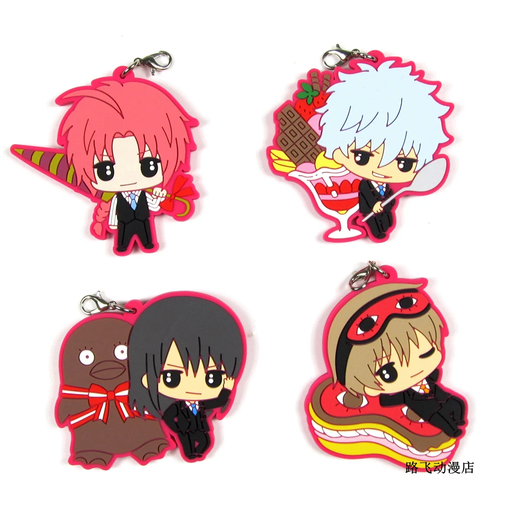 GINTAMA Okita Sougo Sakata Gintoki кацура Котаро Камуи фигурку аниме модель резиновый брелок