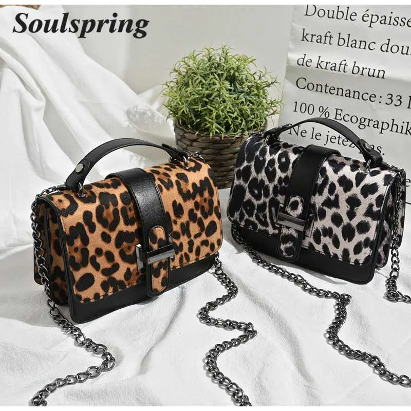 2018 Fashion Leopard Trendy Designer Chains Bag Female Handbag Brand Luxury Women Crossbody Messenger Shoulder Bags Sac A Main