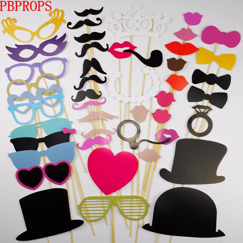 

46PCS Photo Booth Props wedding decoration Wedding Party Photobooth props Baby shower Wedding Party Decorations photo booth 2017