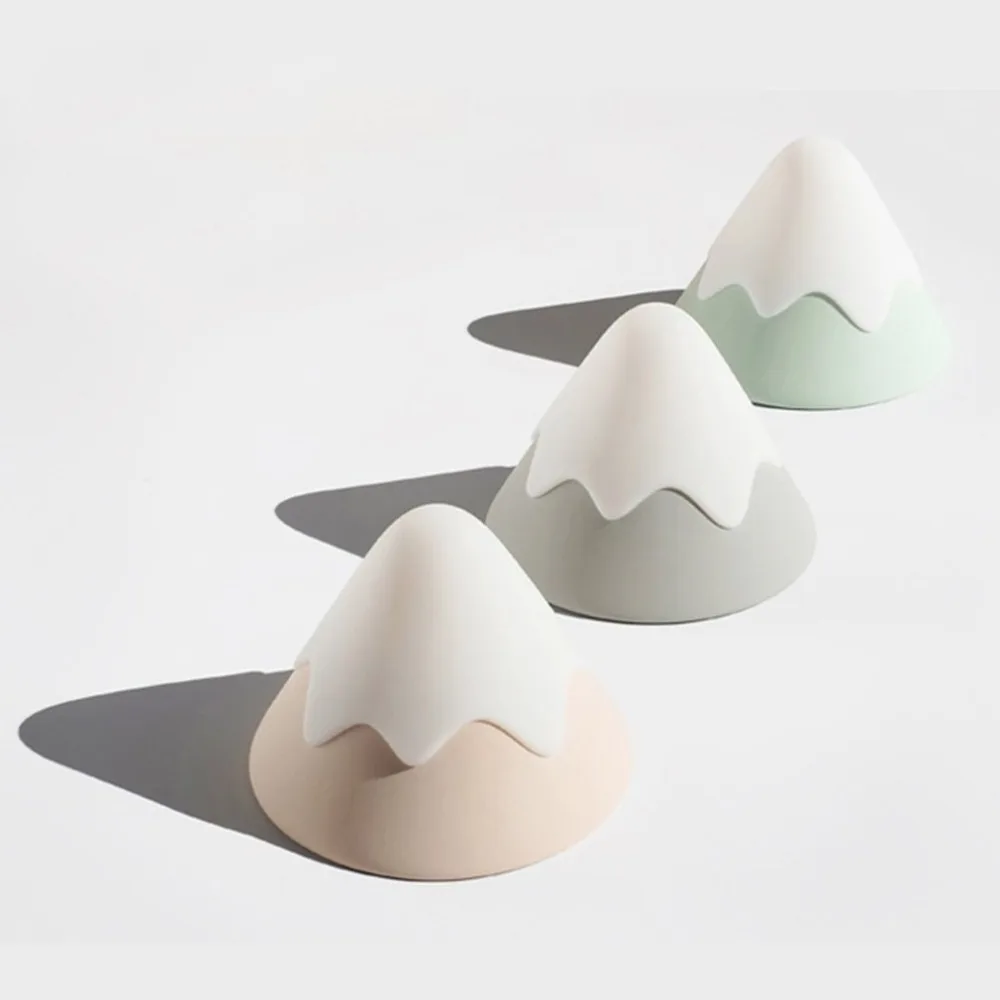 

High Quality LED Snow Mountain Desk Lamp USB Silicone Sound Sensor Night Light Kids Baby Bedroom Home Christmas Decoration Led