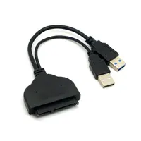sata כבל USB 3.0 ל SATA 22Pin 2.5" מתאם כבל הנהג דיסק קשיח עם 20 ס"מ כבל חשמל USB extral (4)