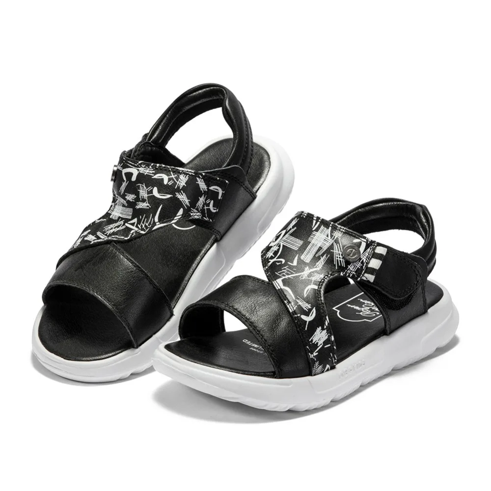 

Abckids Children shoes Baby Boy sandals Leather Plain Shoes Anti-slip Sandals Floral Print Walking Shoe
