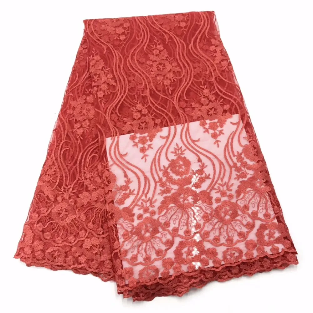 

2018 High Quality African Lace Fabric French Net Embroidery Tulle Lace Fabric For Nigerian Party Dress jym144