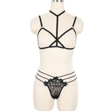 Для женщин пикантные туфли в готическом стиле и стиле панк эластичная портупея бюстгалтер без чашек бондаж, нательная цепочка под нижнее белье на поясе для регулирования обхвата плюс Размеры вечерние Клубные