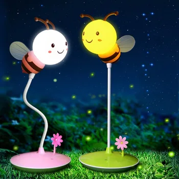 

USB Charging Night Light Creative New Cartoon LED night light 3 Speed Adjust Cute Bee For Table Lamp Timing Turn Off Lamp