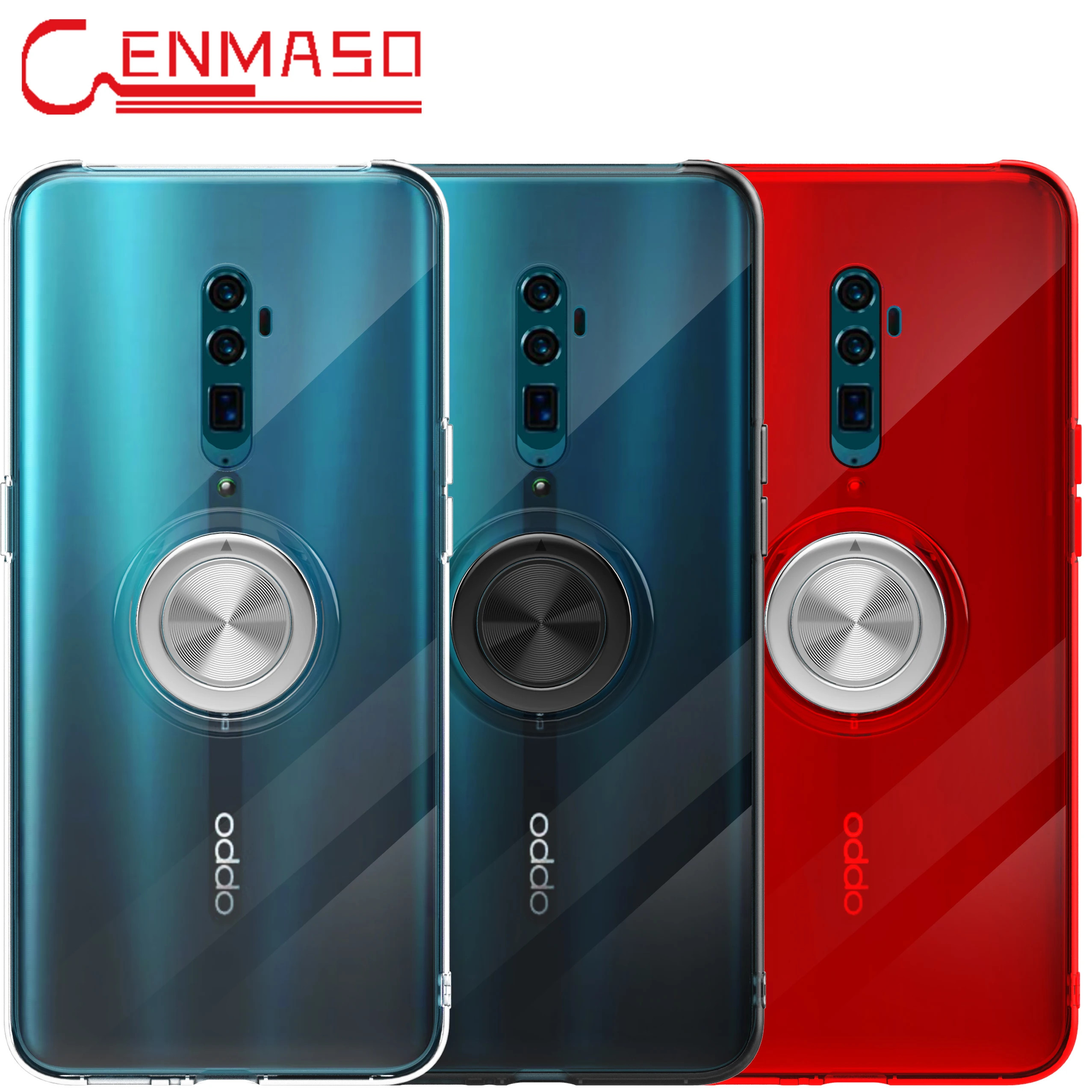 

For OPPO Reno 10x Zoom Case For Oppo Reno F11 Pro F9 A7X R17 Pro R15X K1 Back Cover Transparent Magnetic Car Holder Full Case
