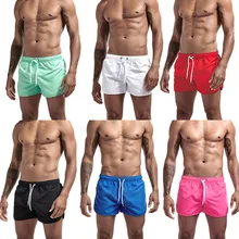 Популярные мужские Шорты однотонные быстросохнущие дышащие короткие пляжные брюки для спорта DO2