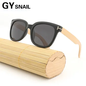 

GYsnail Black Bamboo Sunglasses Handmade Natural Skateboard Wooden Polarized Sunglasses Men Women Square Bamboo sun glasses Male