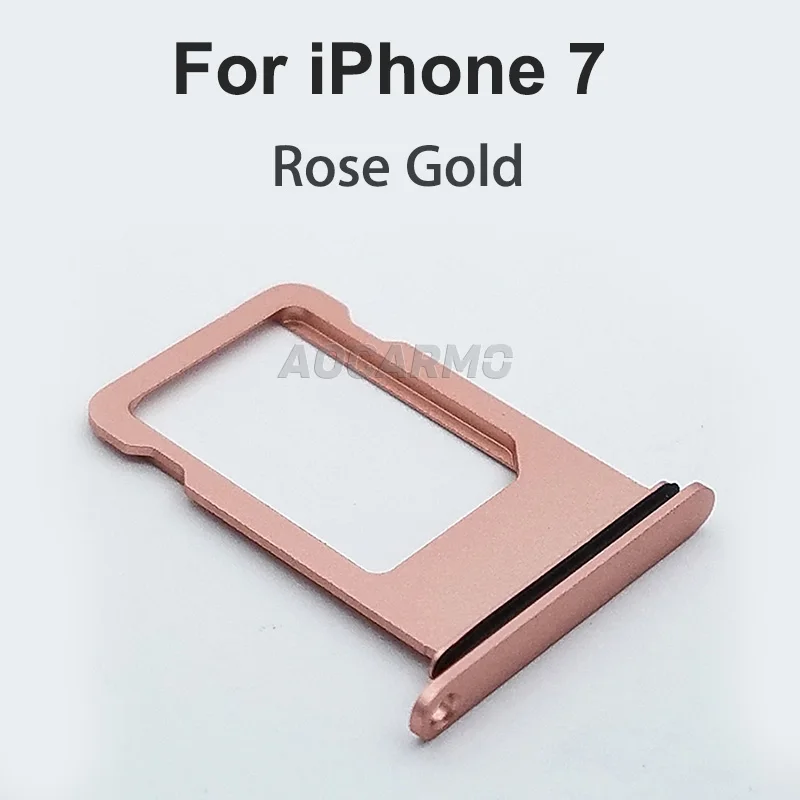 Aocarmo Алюминиевый металлический слот для Nano Sim карты держатель с резиновой прокладкой для iPhone 7 P 7 Plus Замена - Цвет: For i7 Rose Gold