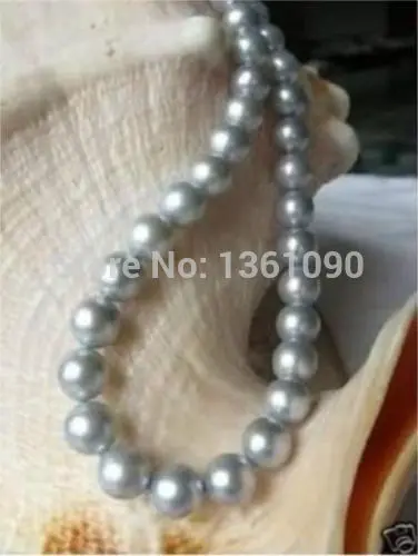 

xd 00481 12-13mm natural Australian south sea silver gray pearl necklace 18inch (A0513)
