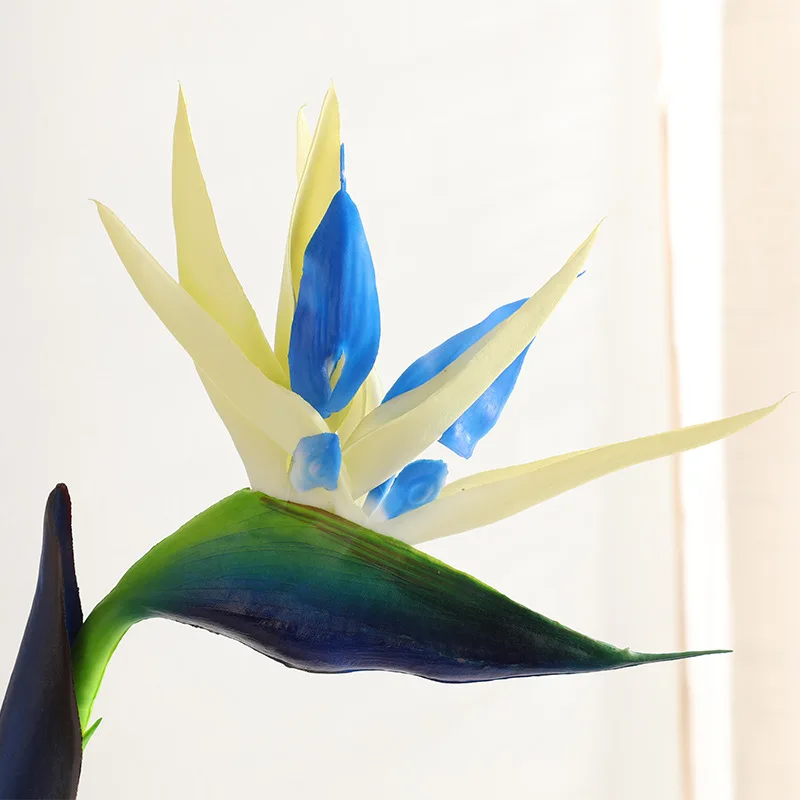 Одиночная райская птица искусственный цветок настоящий сенсорный букет мягкий пластиковый цветок цвет райская птица высушенный цветок украшение - Цвет: Синий
