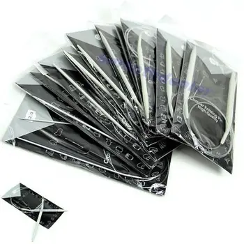 

11pcs sizes 32" 80cm Plastic Tube Stainless Circular Knitting Needles Size 2.08.0mm