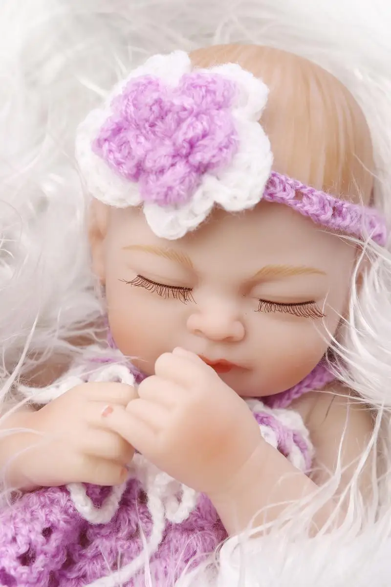 

25cm Full body silicone reborn baby dolls toy mini newborn babies birthday present for child bedtime play house bath shower toy
