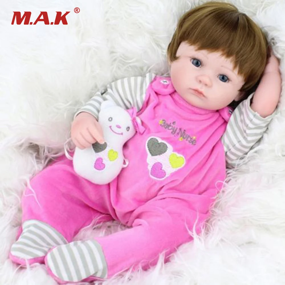

45cm Handmade Lifelike Reborn Baby Girl Doll Silicone Vinyl Reborn Dolls with Clothes Gifts Toys