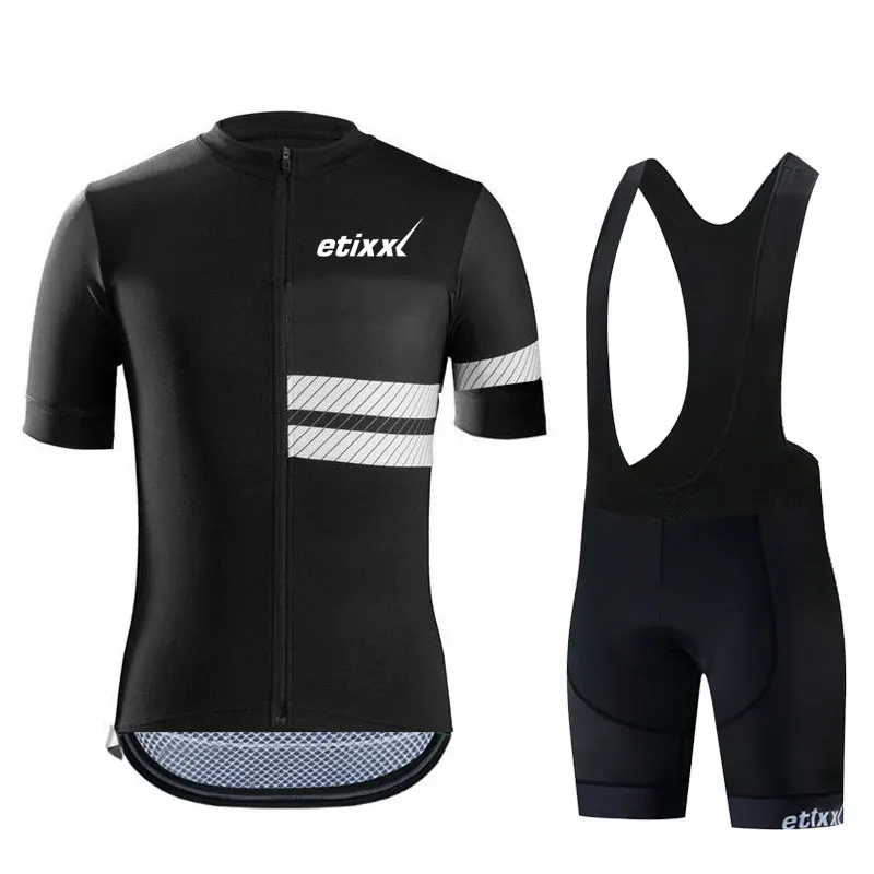 Etixx Лето Велоспорт Джерси короткий рукав велосипедный набор одежда ropa Ciclismo uniformes велосипедная Одежда Майо нагрудник шорты - Цвет: 3