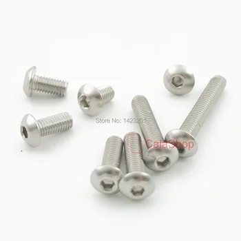 

100 Pcs / Lot Stainless Steel M5 Button Head Hex Socket Cap Screws Bolts Metric Thread