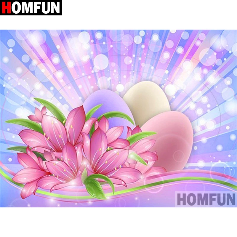Картина Стразы HOMFUN Хрустальный декор алмазная живопись цветочное яйцо 3D вышивка