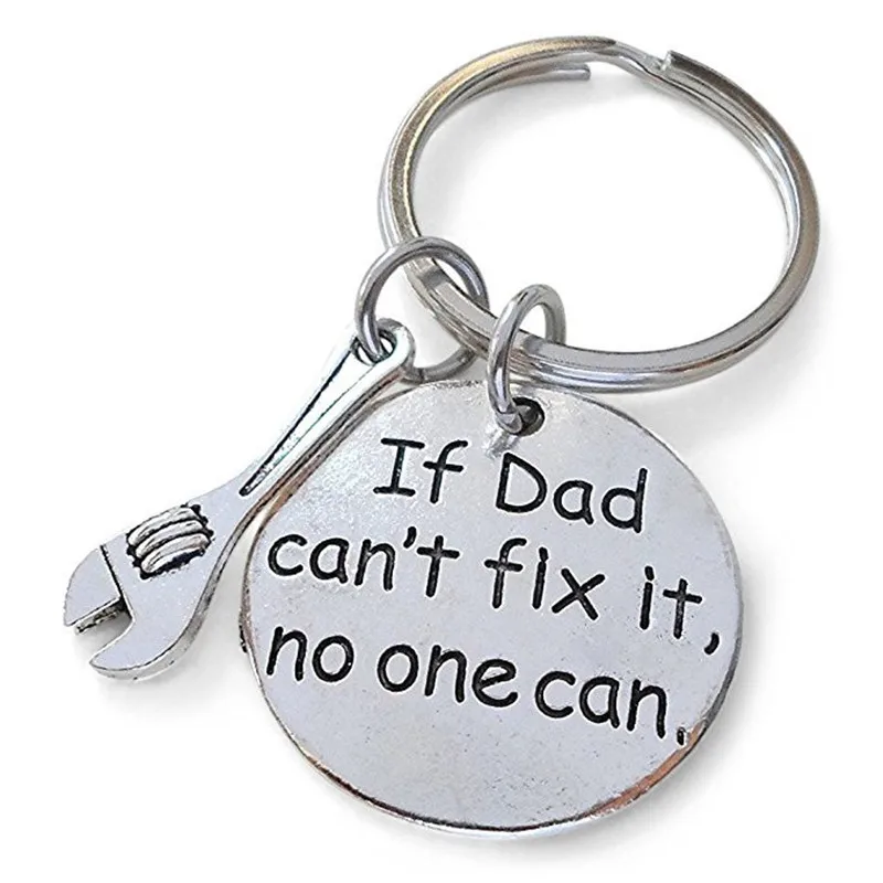 

1PC "If Dad Can't Fix It No One Can" Hand Tools Keychain Daddy Key Rings Gift for Dad Fathers Day Father Key Chain Accessories