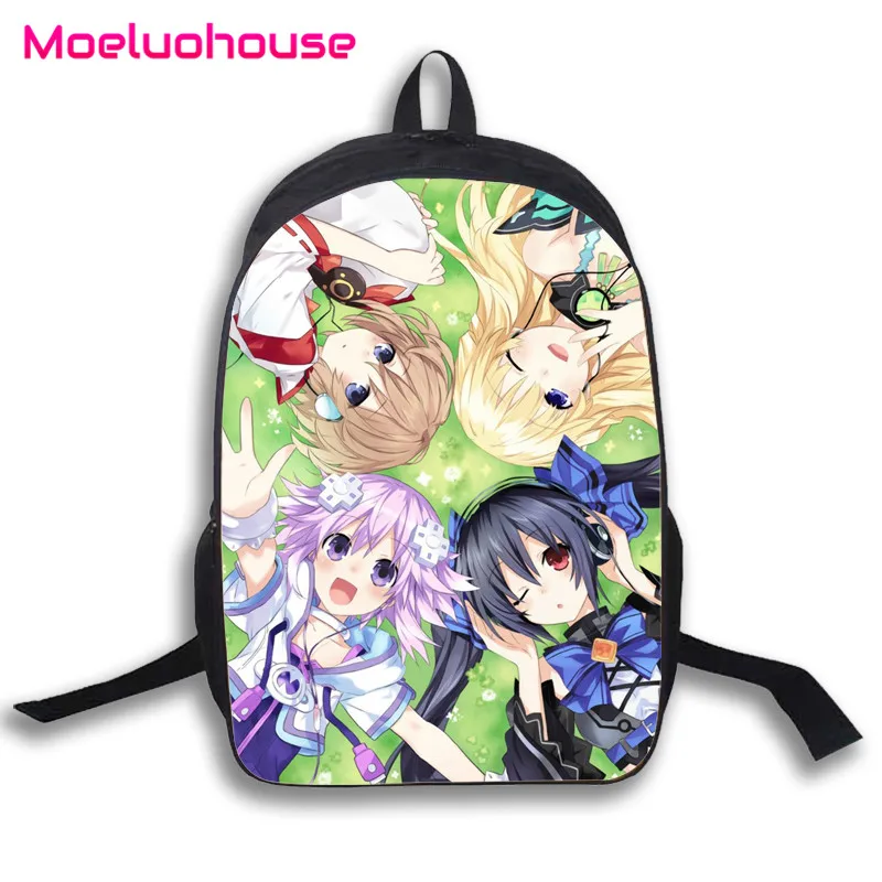 Аниме Hyperdimension Neptunia для мужчин женщин унисекс 16 "рюкзак Bagpack Книга Школьные дорожная сумка для ноутбука