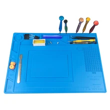 Мобильный телефон ремонт рабочий коврик с лотком высокая температура изоляционный коврик Воздушный пистолет паяльник коврик силиконовый Настольный коврик