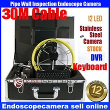 30M security waterproof endoscope pipe inspection DVR camera, Keypad Camera, video recorder pipe camera,text recorder camera