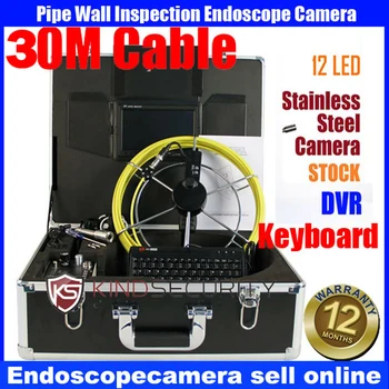 

30M security waterproof endoscope pipe inspection DVR camera, Keypad Camera, video recorder pipe camera,text recorder camera