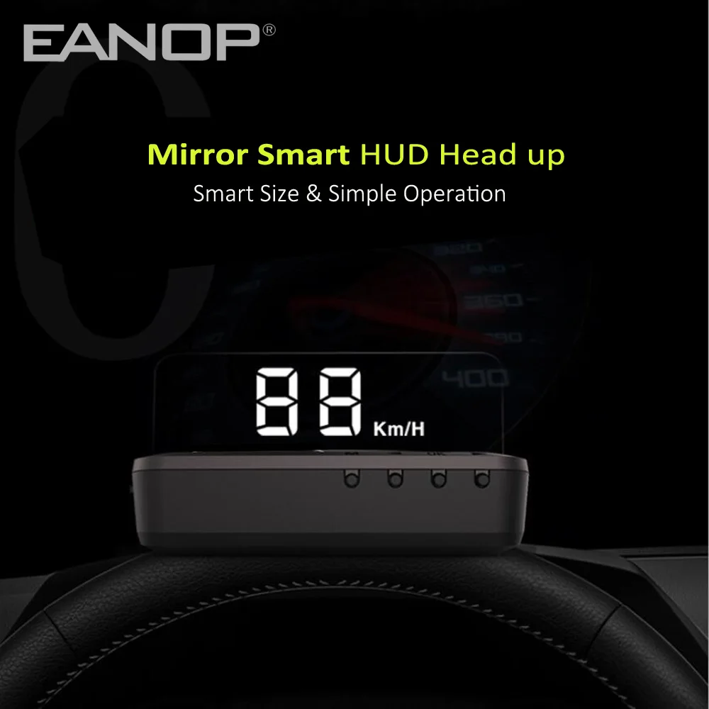 EANOP Новое умное зеркало HUD Дисплей obd2 датчик скорости лобового стекла проектор превышения скорости сигнализации напряжение температура воды монитор