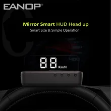 Miroir HUD Display OBD2, pare-brise, projecteur de vitesse, alarme de survitesse, tension, moniteur de température de l'eau