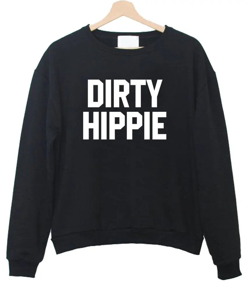 DIRTY HIPPIE Letters Print Women Sweatshirts Casual Hoody For Lady