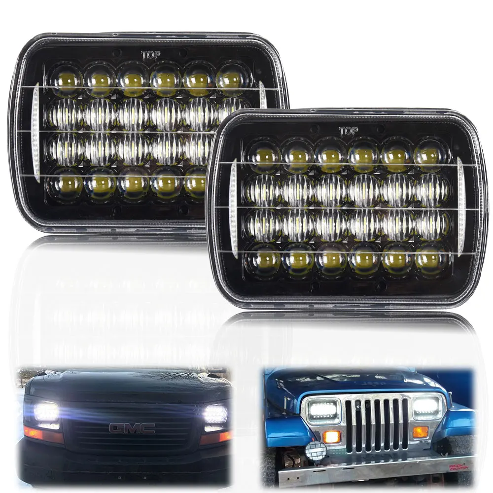2 шт. 5D 5X7inch 85W светодиодные фары 7x6 12V Hi Lo DRL для Jeep Wrangler YJ XJ Truck FLD Chevy S10 Firebird Celica 240SX