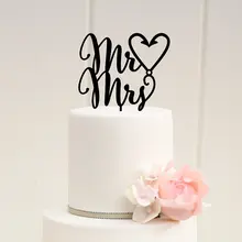 Mr and Mrs свадебный торт Топпер с музыкальной нотой сердце заказной торт Топпер