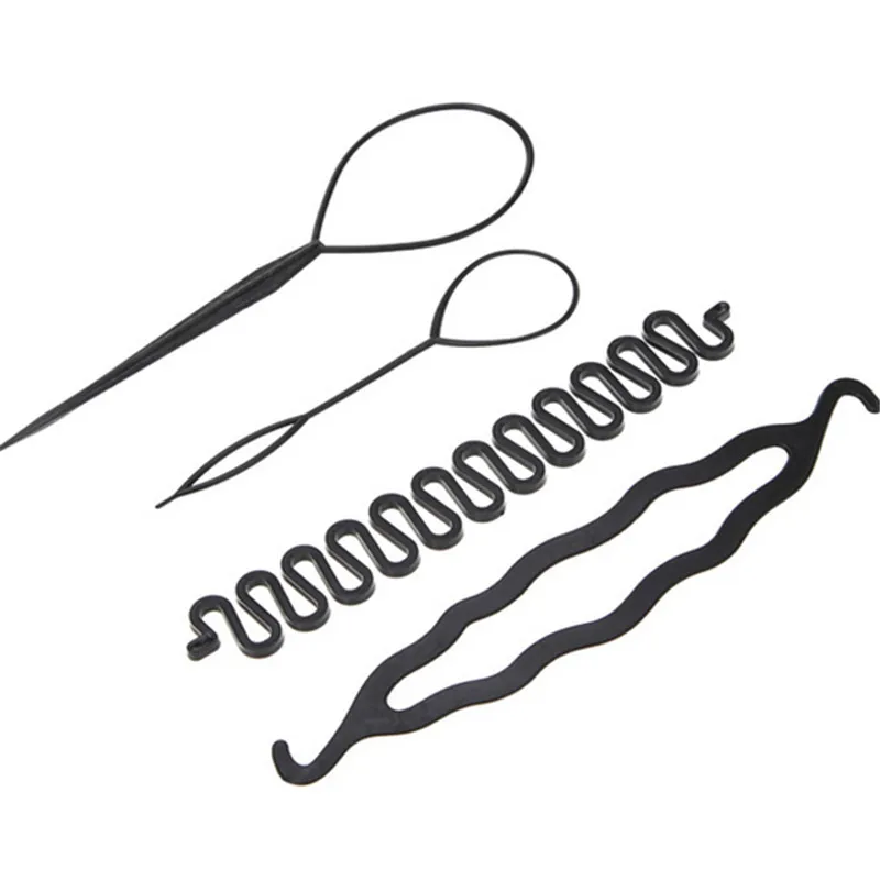 New Arrival 4pcs/set Magic Hair Braiding Twist Curler Set Hairpin Holding Braiders Pull Hair Ponytail DIY Tool Styling Tool Kit New Arrival 4pcs/set Magic Hair Braiding Twist Curler Set Hairpin Holding Braiders Pull Hair Ponytail DIY Tool Styling Tool Kit