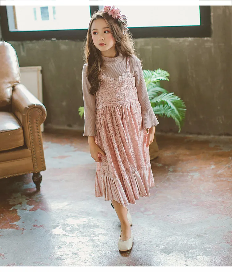 lace teenage girl party dress baby pink summer spring 2018 sleeveless elegant kids dresses for girls princess sundress clothing (12)
