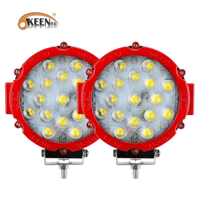 

OKEEN 7" 51W LED Work Light Spot beam for Car Tractor Boat Offroad Off Road 4WD 4x4 Truck SUV ATV Driving 12V 24V